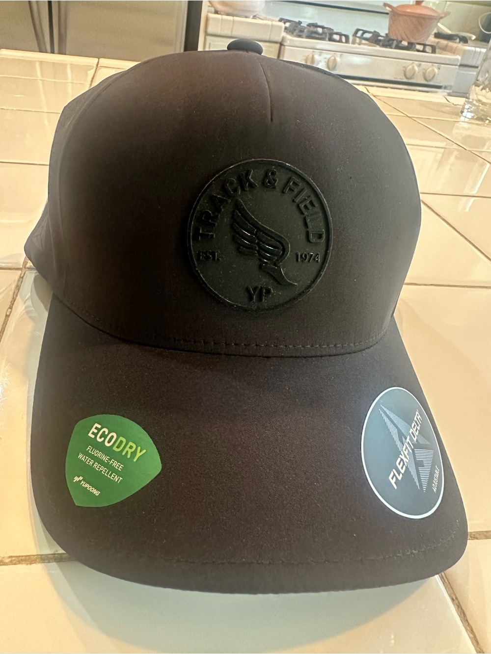 Black Track & Field Logo Baseball Cap
